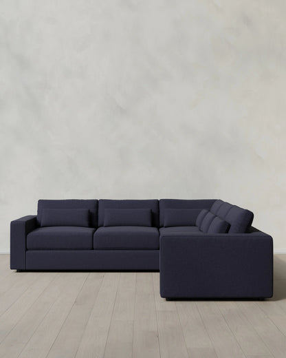 Ashford Deep Seat L Sectional in Performance Basketweave - 119x119 / Fog