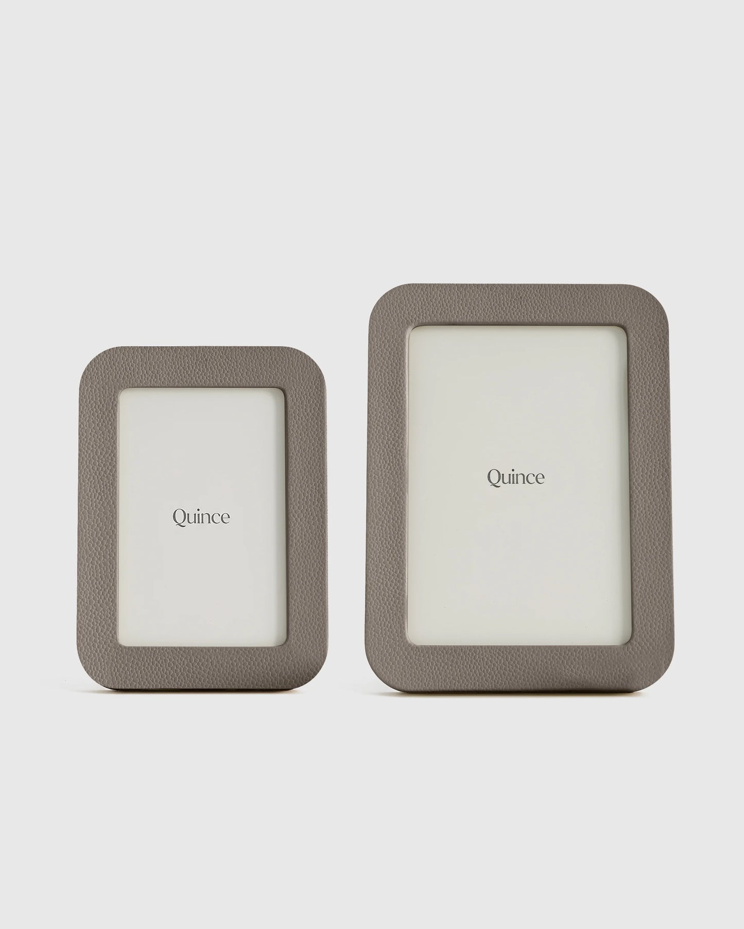 Shagreen Leather Picture Frames - (Set of 2) - Set: 4x6, 5x7 / Cream