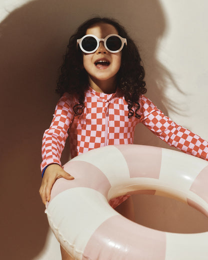 Long Sleeve Zip-Up Swimsuit - 2T / Happy Floral