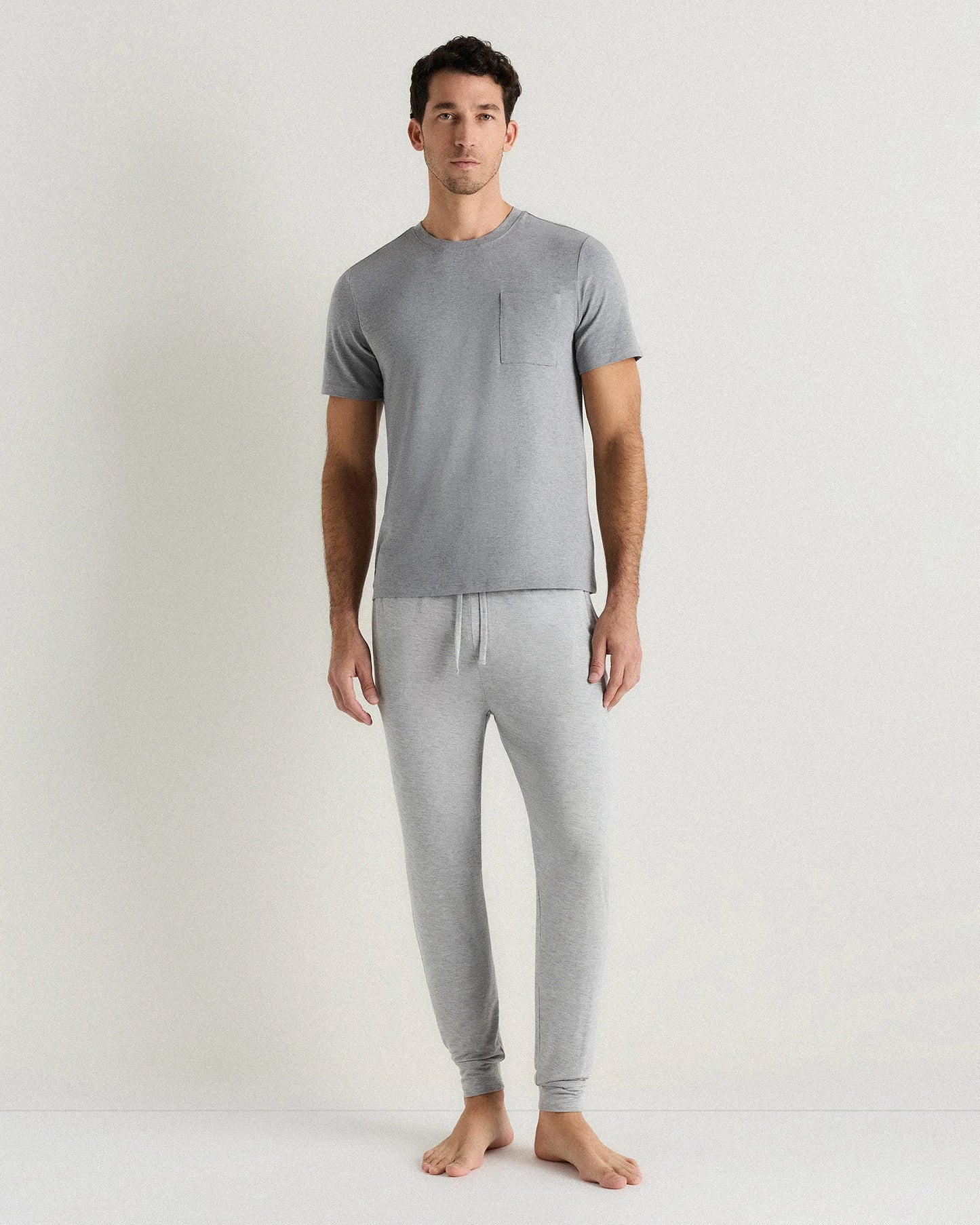 Bamboo Jersey Relaxed Lounge Tee - S / Heather Grey