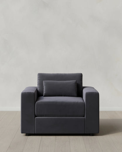 Ashford Deep Seat Chair and a Half in Performance Velvet - 46" / Caramel