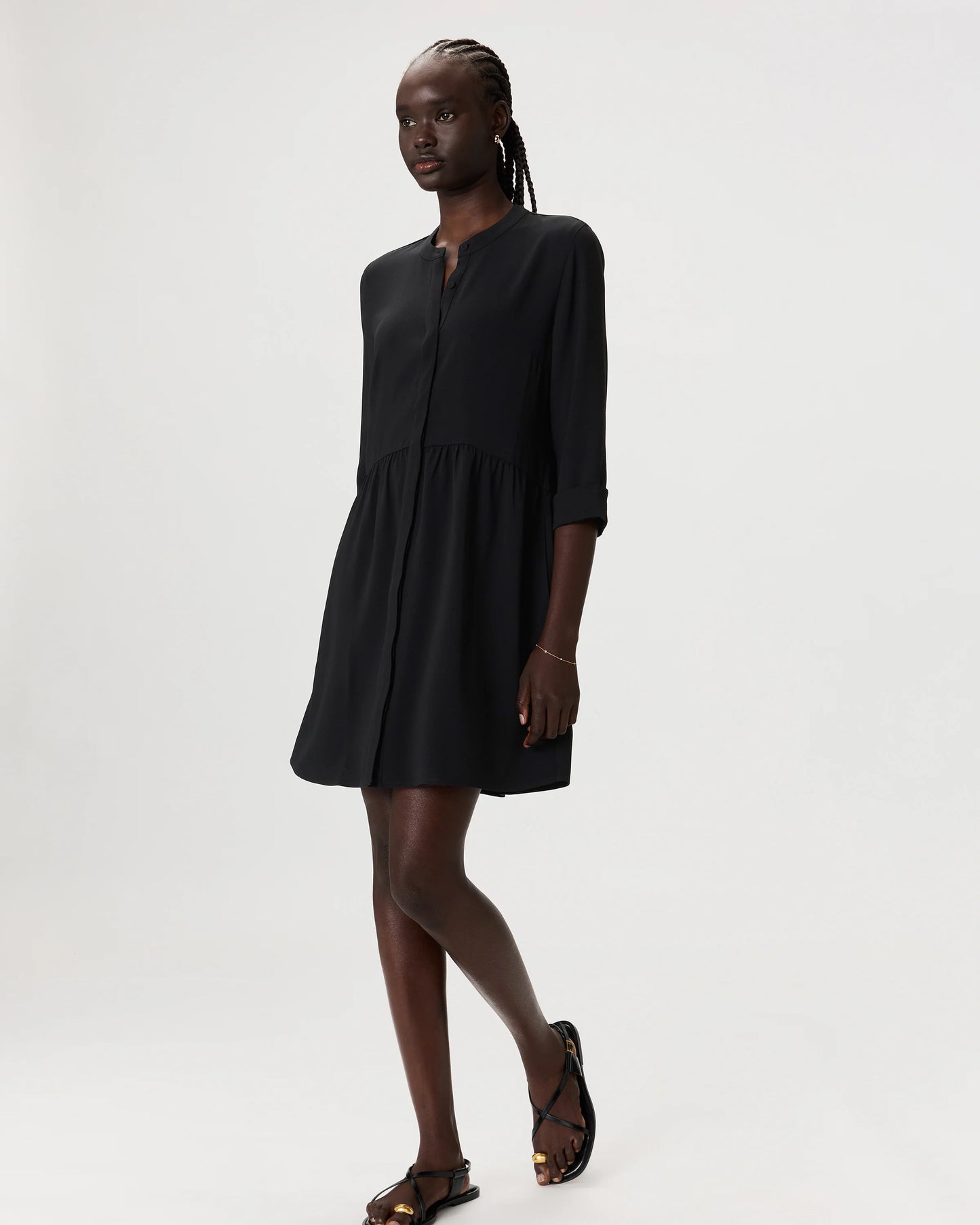Fluid Crepe Shirt Dress - XS / Wine Tasting Red