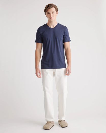 Cotton Modal V-Neck Tee - S / Deep Navy
