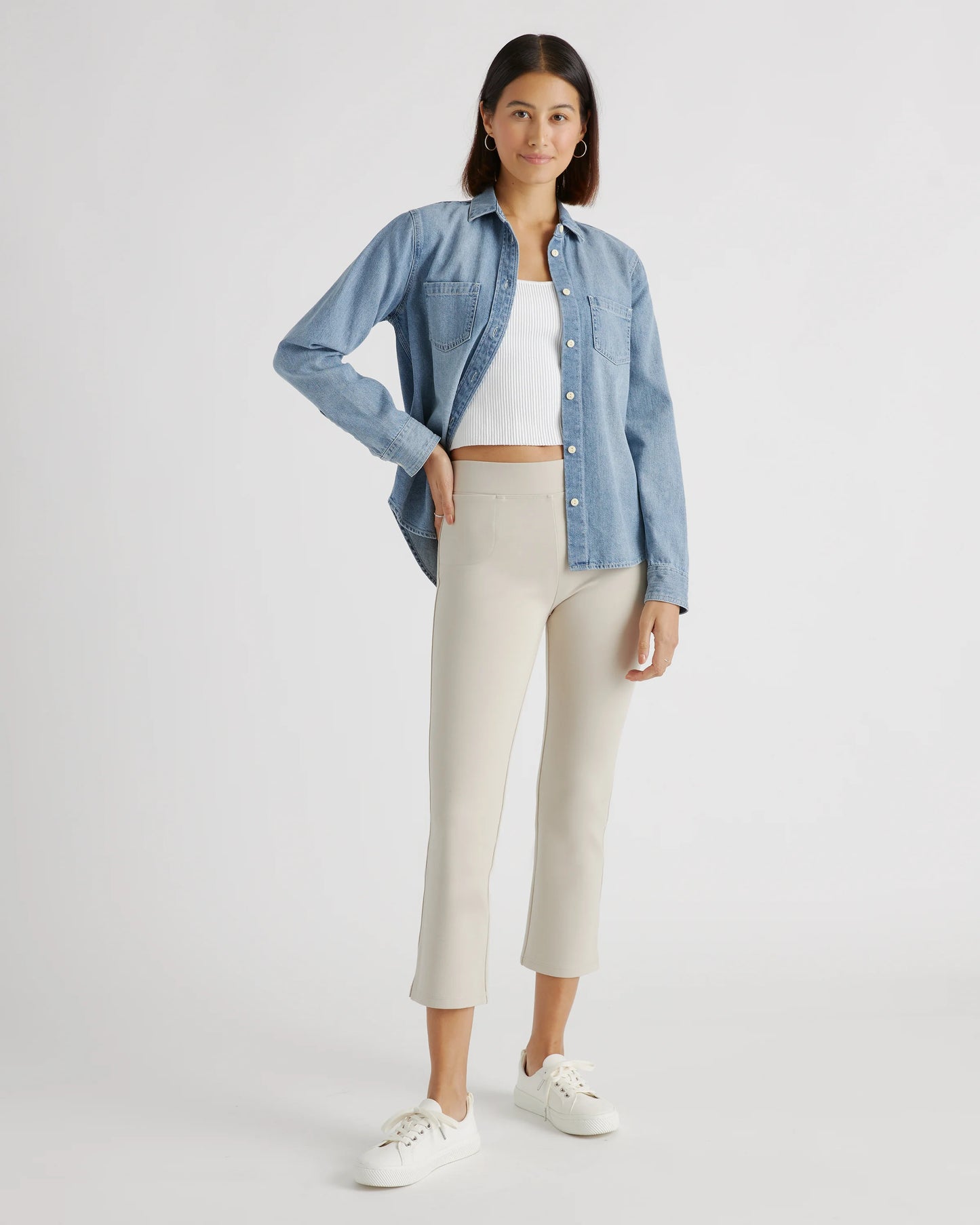 Ultra-Stretch Ponte Kick Flare Pants - XS / Olive