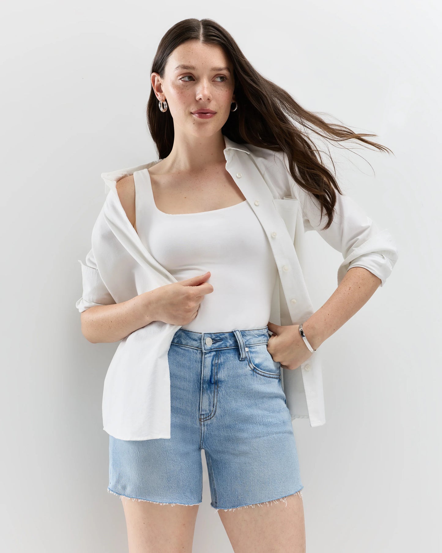 Bella Stretch Vintage Shorts - 24 / Obsidian Blue Fray