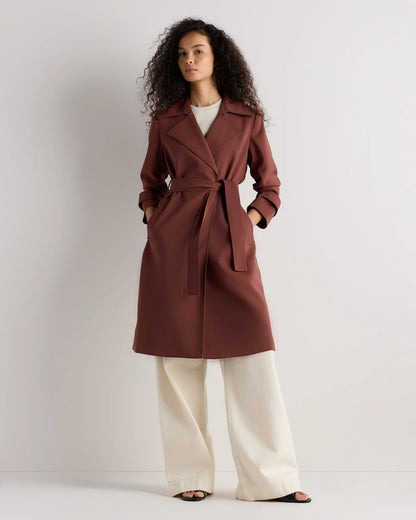 Stretch Crepe Trench Coat - XS / Olive