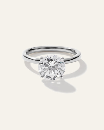 Lab Grown Diamond Round Comfort Fit Engagement Ring - 3ct - 4 / Yellow Gold