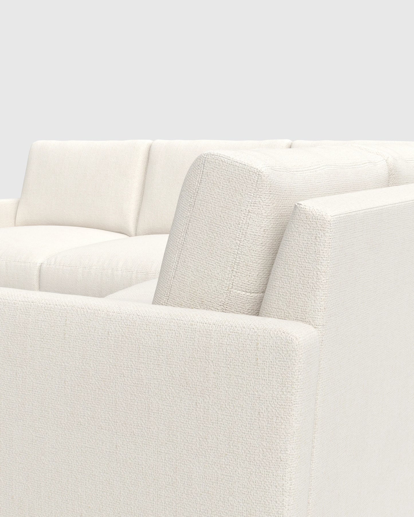 Brennan L Sectional in Performance Chenille Linen Blend - 99x99 / Snow