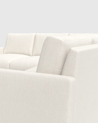 Brennan L Sectional in Performance Chenille Linen Blend - 99x99 / Snow