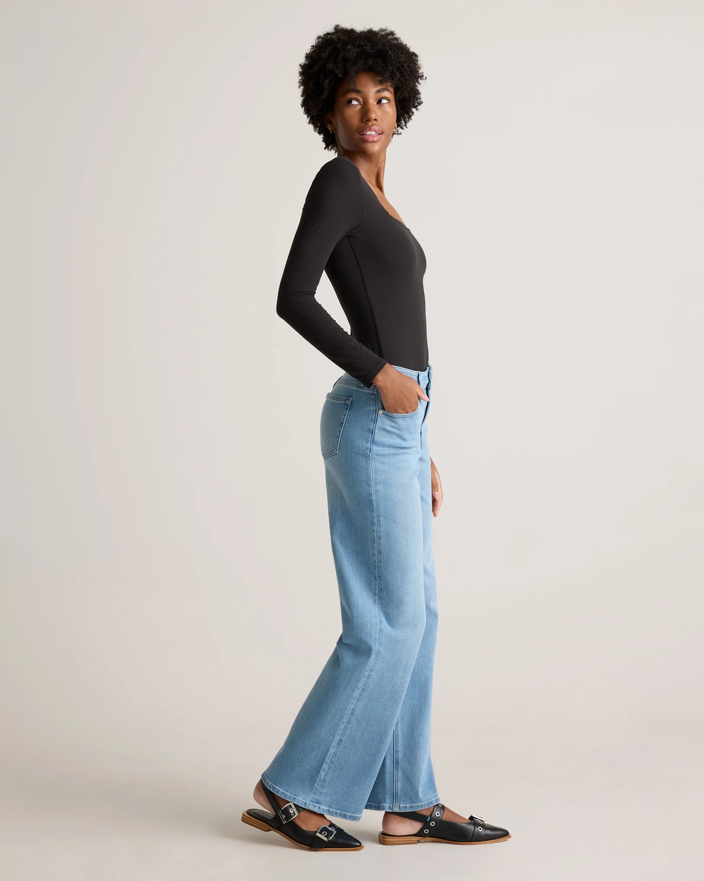 Bella Stretch Wide Leg Jeans - 24 / Frosted Blue