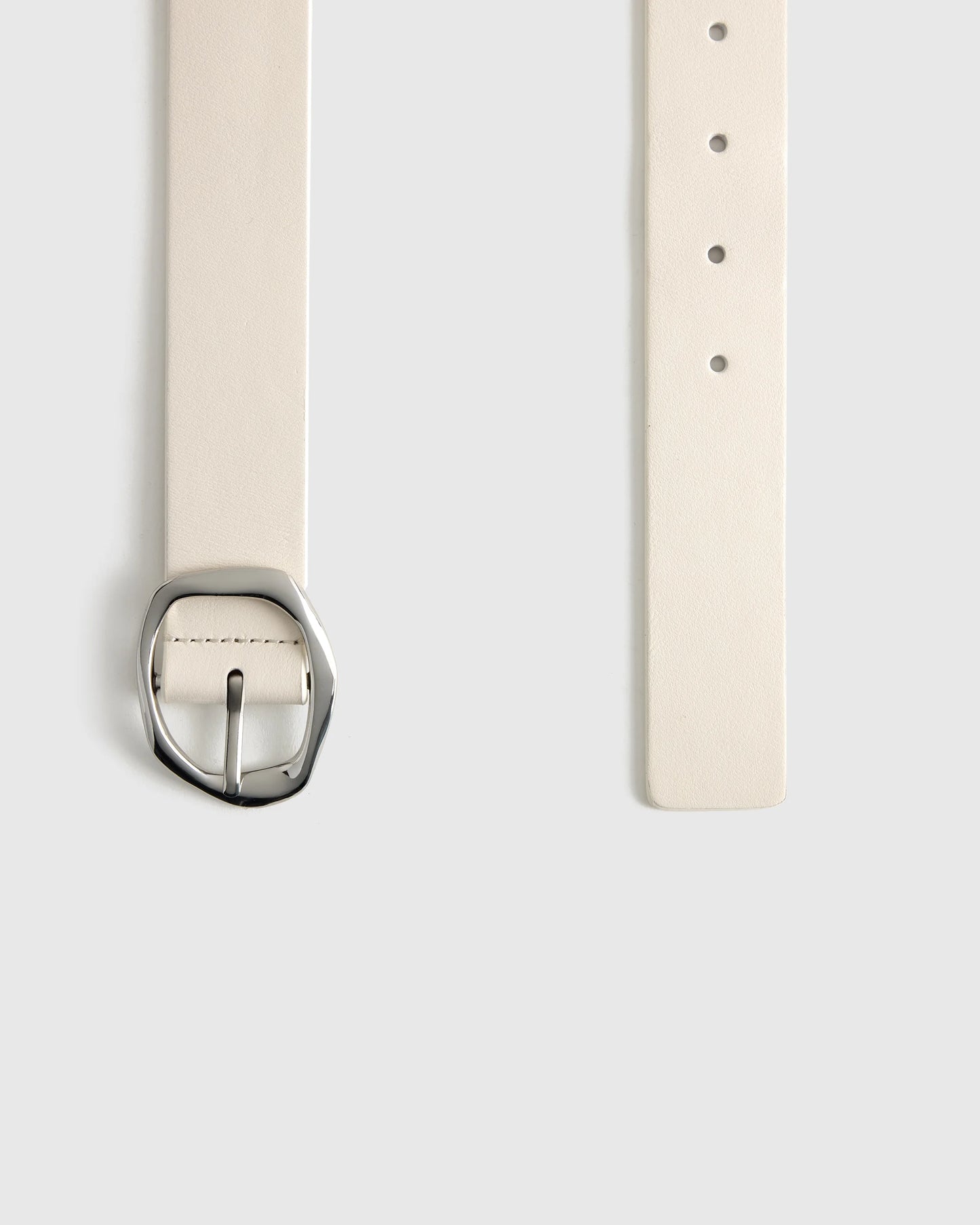Zoe Sculptural European Leather Belt - XS / Black/Silver