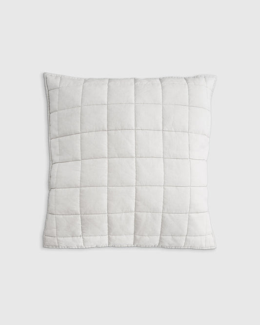 European Linen Box Quilted Euro Sham - Euro / Navy