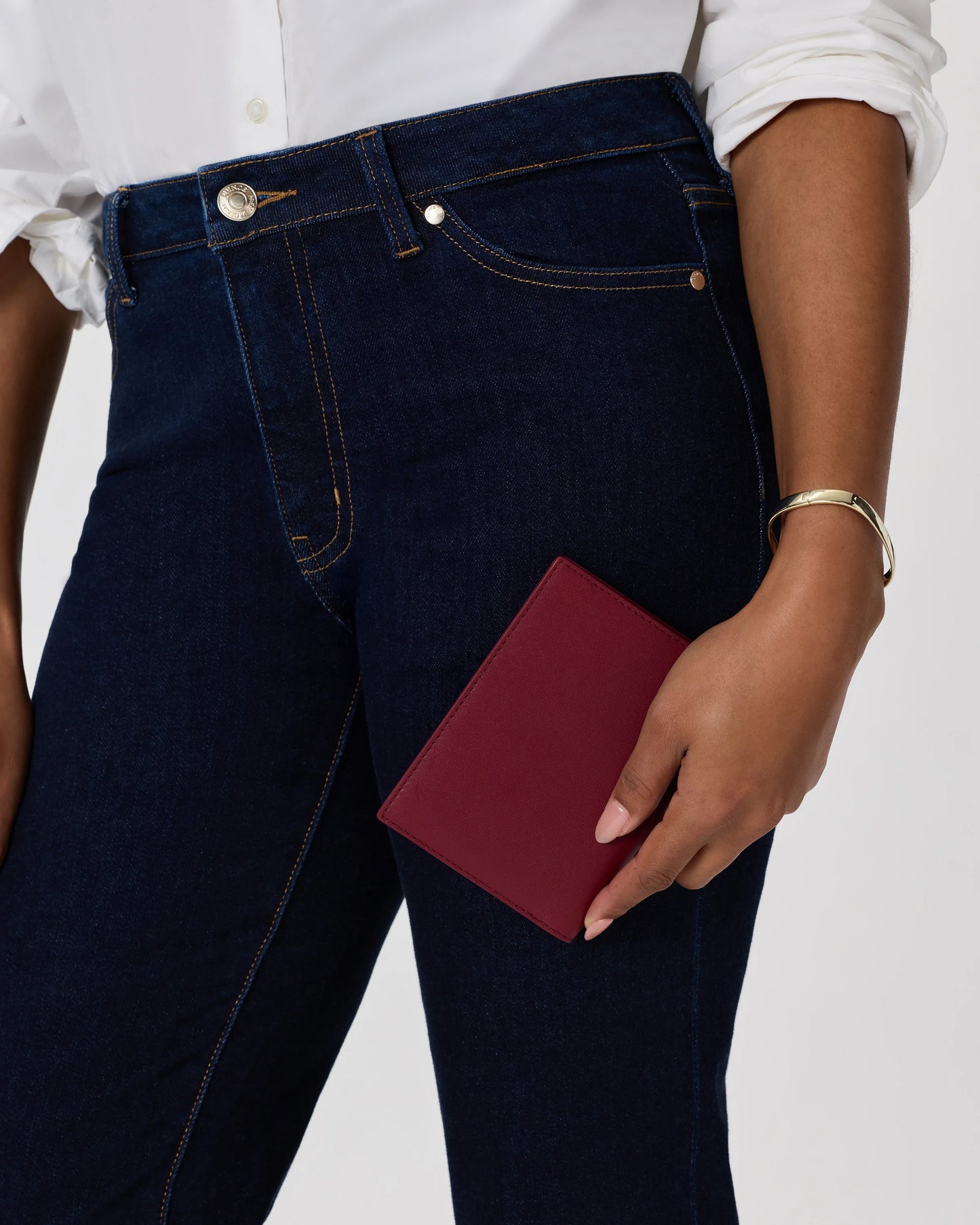 Nappa Leather RFID Blocking Passport Holder - One Size / Cherry Red