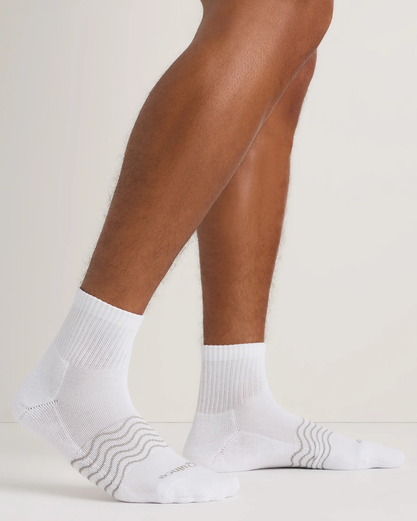 Everyday Cotton Solid Quarter Socks (4-Pack) - S / White