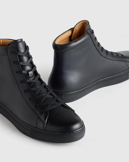 Italian Leather High Top Everyday Sneaker - 7 / White