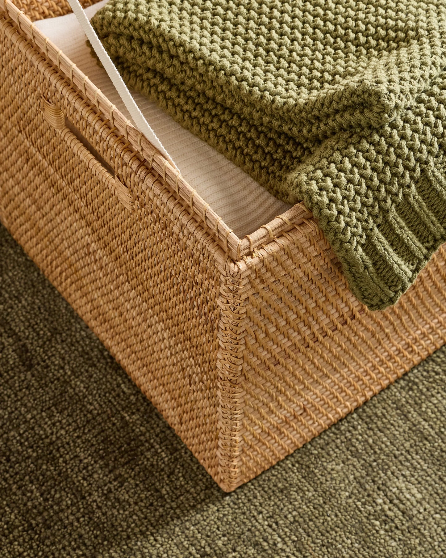 Handwoven Rattan Storage Chest - One Size / Natural