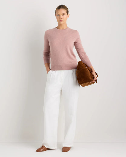 Mongolian Cashmere Crewneck Sweater - XS / Ivory