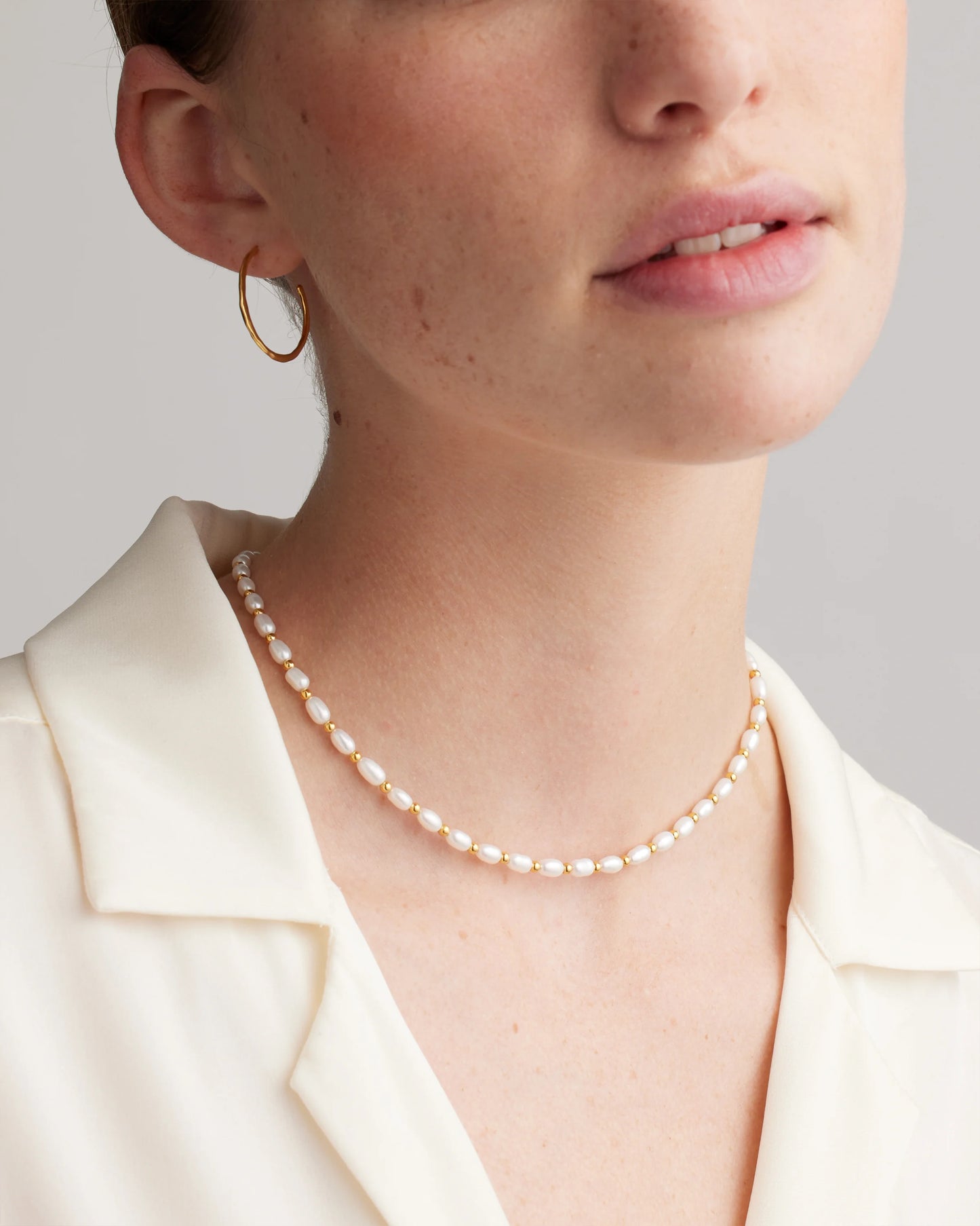 Seed Pearl Beaded Necklace - One Size / Gold Vermeil