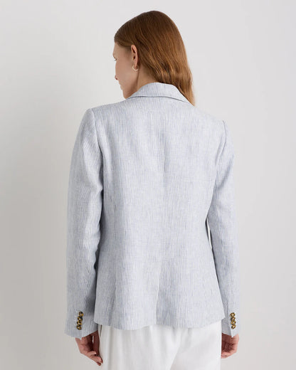 100% European Linen Structured Blazer - XS / French Blue