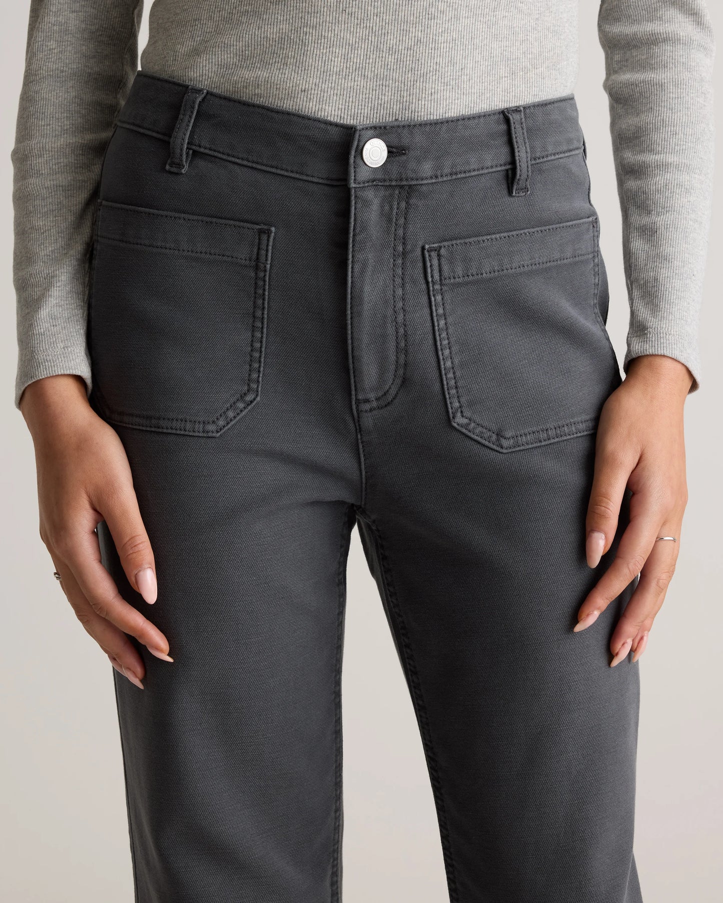 French Terry Wide Leg Pants - 0 / Bayberry Olive