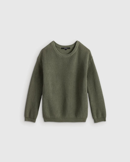 100% Organic Cotton Fisherman Tunic Sweater - 6 / Oatmeal