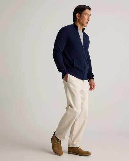 Mongolian Cashmere Full Zip Sweater - S / Teak