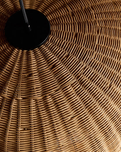 Natural Rattan Dome Pendant Light - One Size / Natural