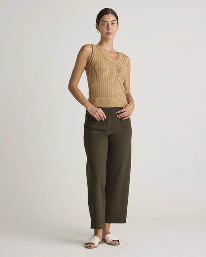 Ultra-Stretch Ponte Cropped Wide Leg Pants - 0 / Espresso