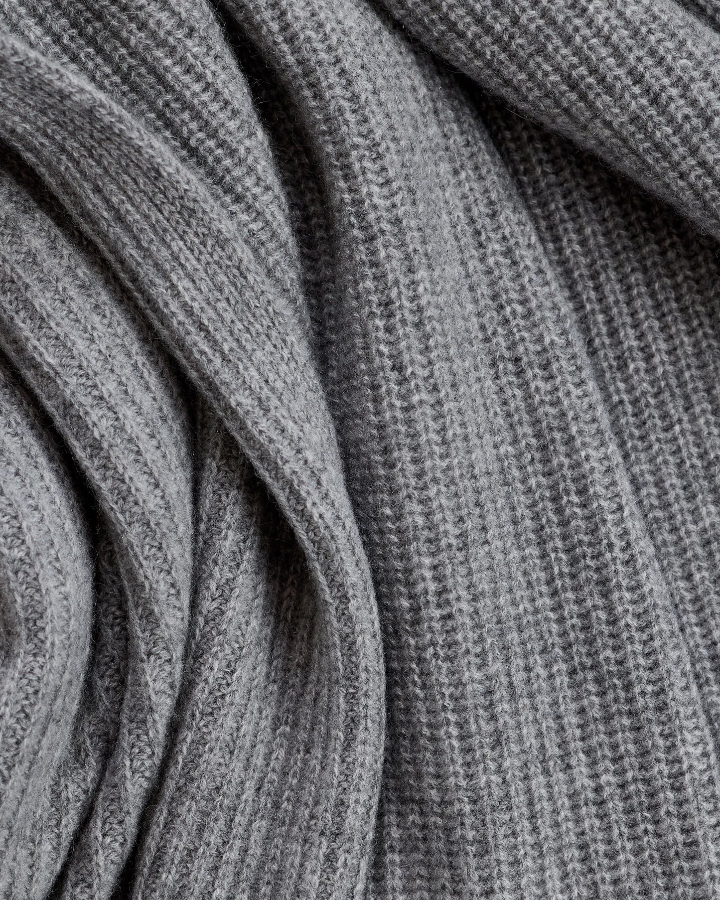 Ribbed Knit Cashmere Throw - 50x70 / Oatmeal