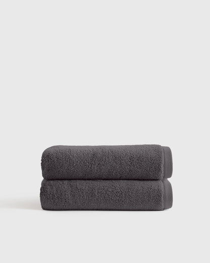 Plush Organic Turkish Cotton Hand Towel (Set of 2) - One Size / White