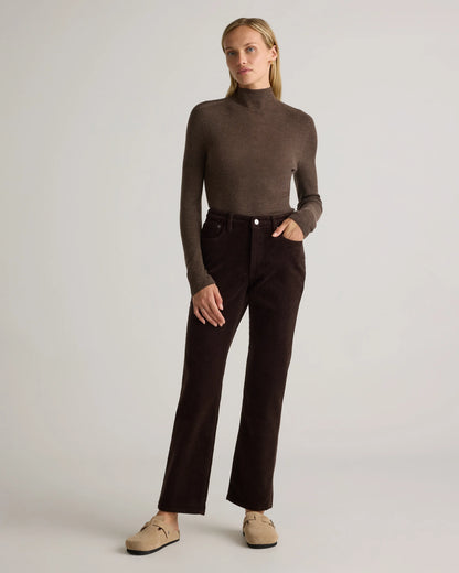Organic Stretch Corduroy Straight Leg Pants - 0 / Espresso