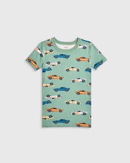 100% Organic Cotton Short Sleeve and Pant Pajama Set - 6 / Planets