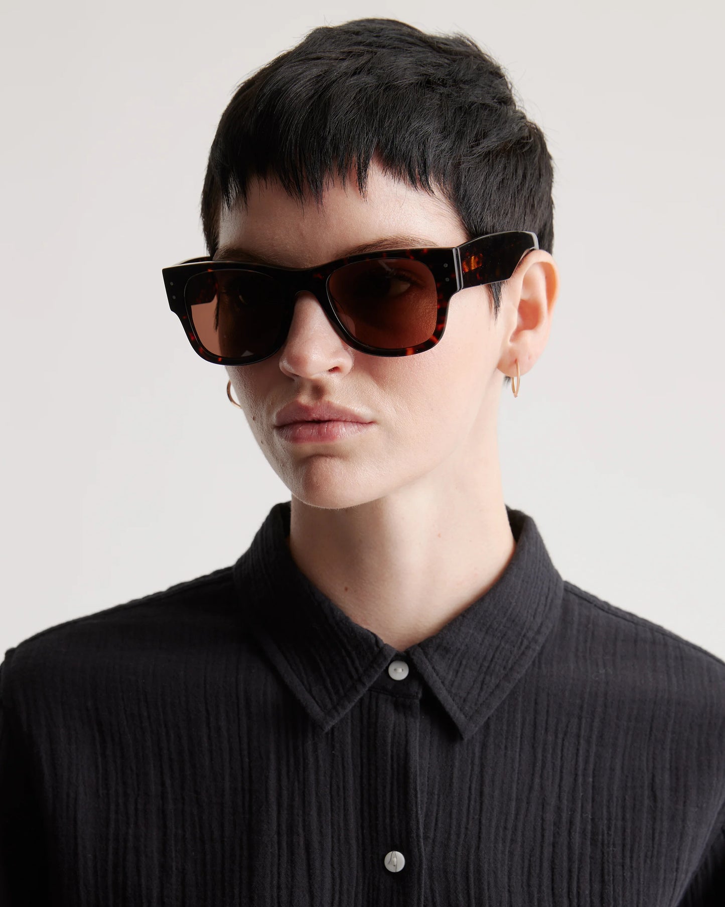 Henry Polarized Acetate Sunglasses - One Size / Tortoise with Brown lens