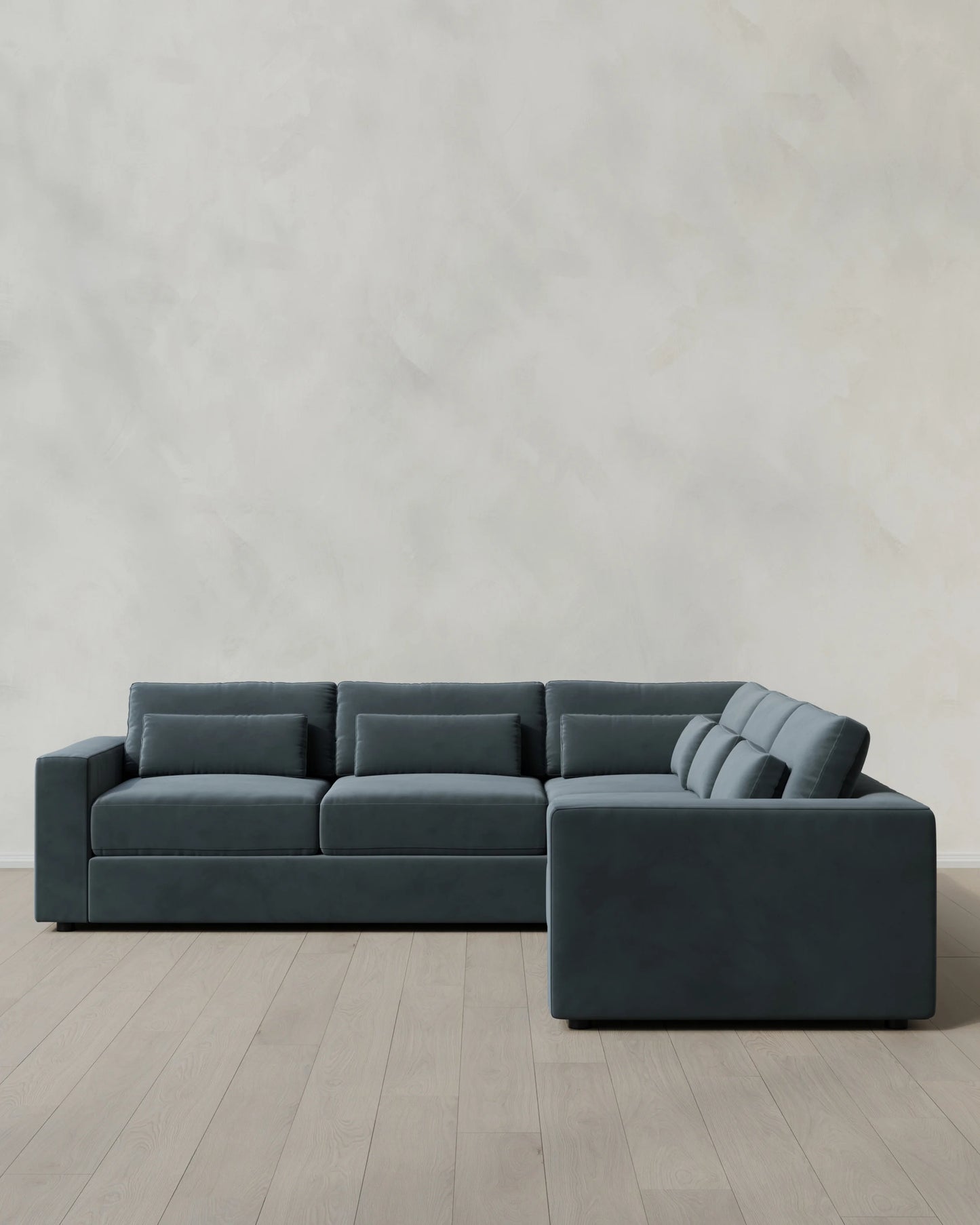 Ashford Deep Seat L Sectional in Performance Velvet - 119x119 / Taupe
