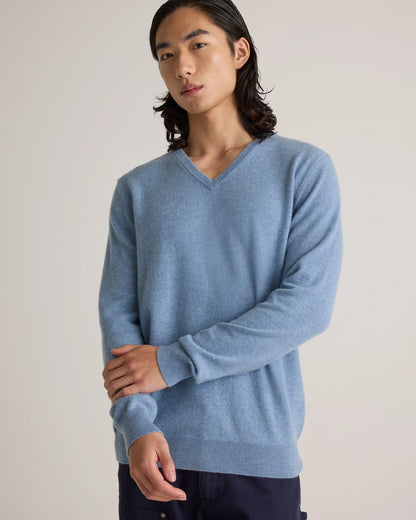 Mongolian Cashmere V-Neck Sweater - S / Oatmeal