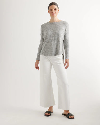 Brushed Long Sleeve Lounge Tee - XS / Heather Grey