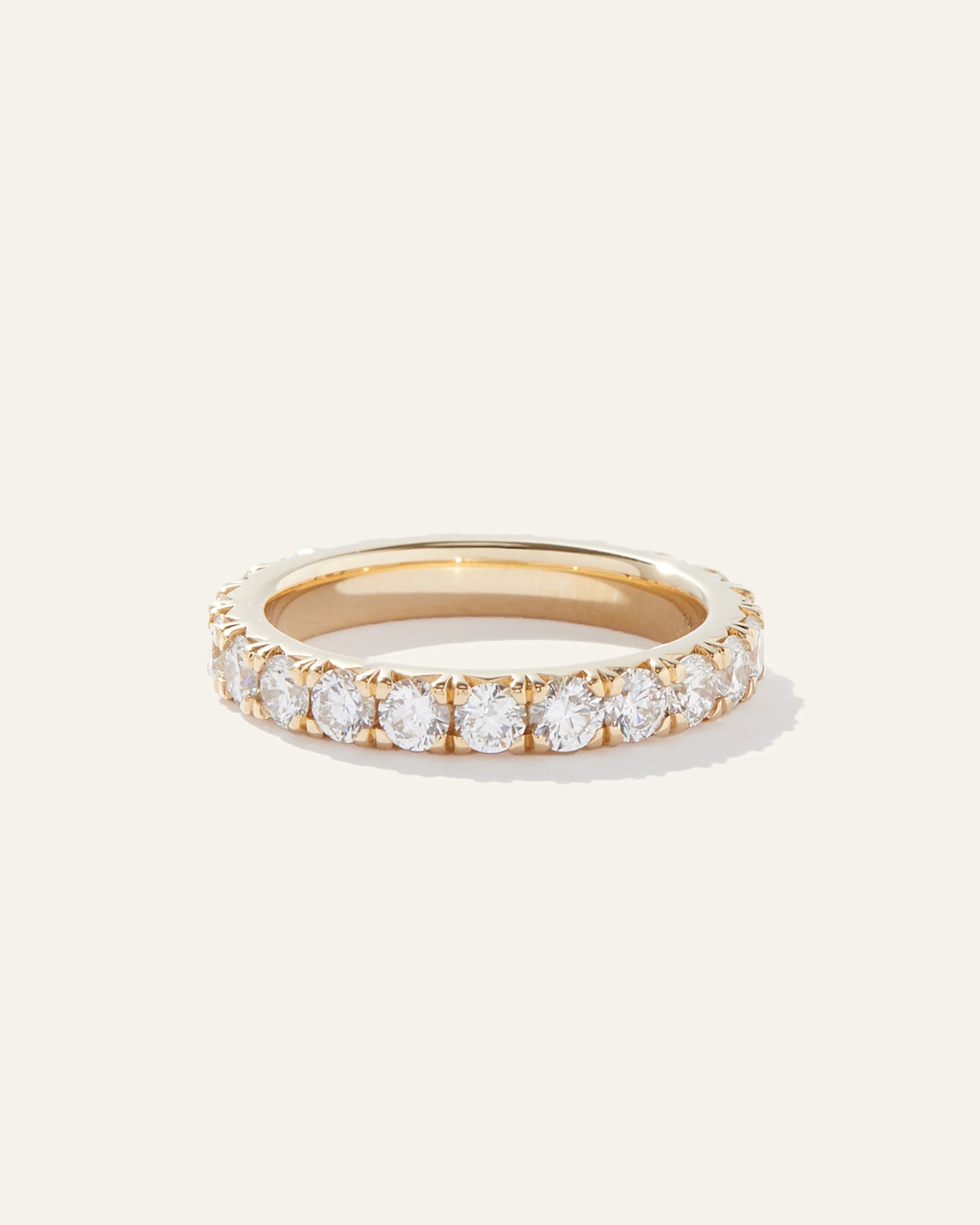 14K Gold Lab Grown Diamond French Pave Eternity Band - 5 / Yellow Gold