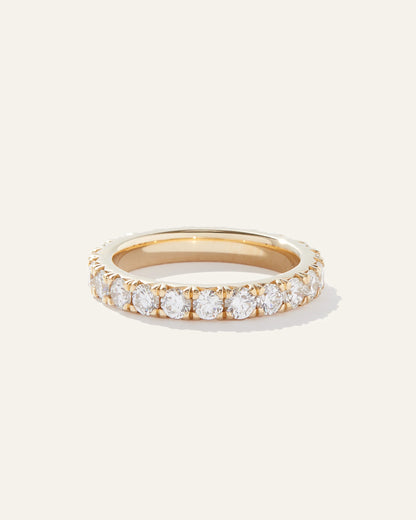 14K Gold Lab Grown Diamond French Pave Eternity Band - 5 / Yellow Gold