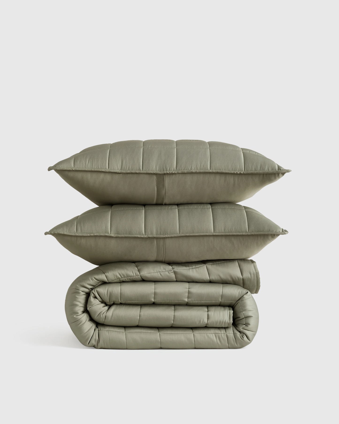 Bamboo Box Quilt Set - Twin / Sage