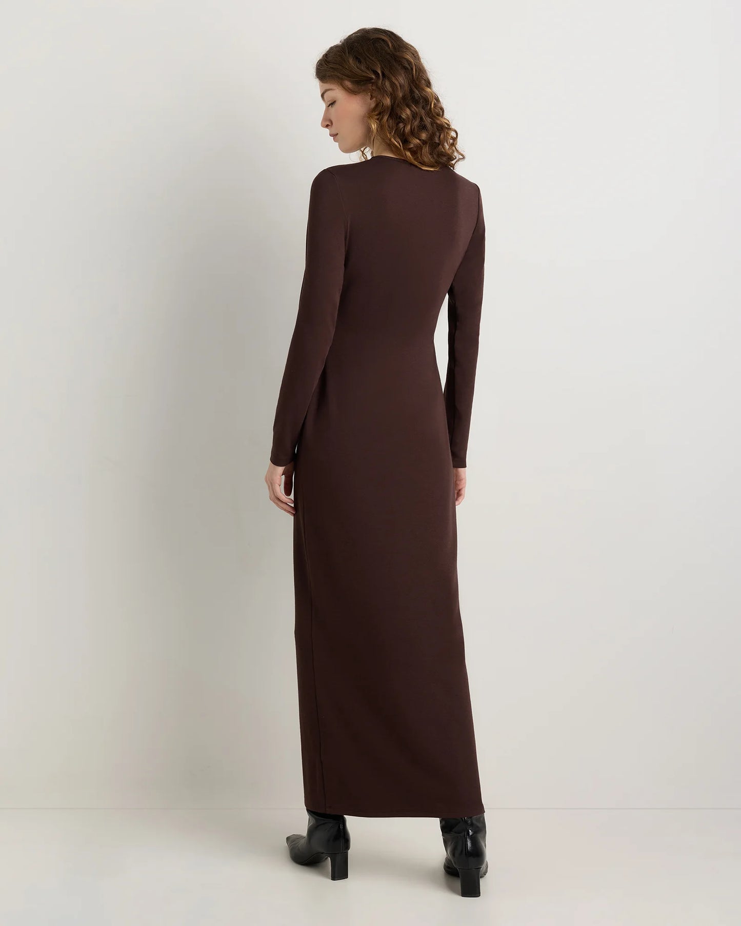 Long Sleeve Knit Maxi Dress - XS / Deep Navy