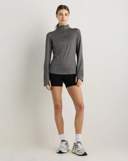 Flowknit Quarter-Zip Pullover - XS / Heather Deep Navy
