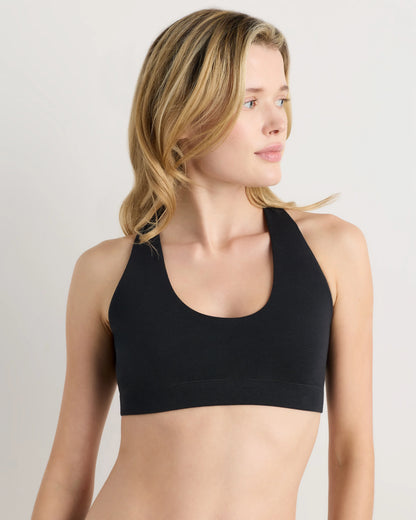 Organic Cotton Racerback Bralette (2-Pack) - XS / Black