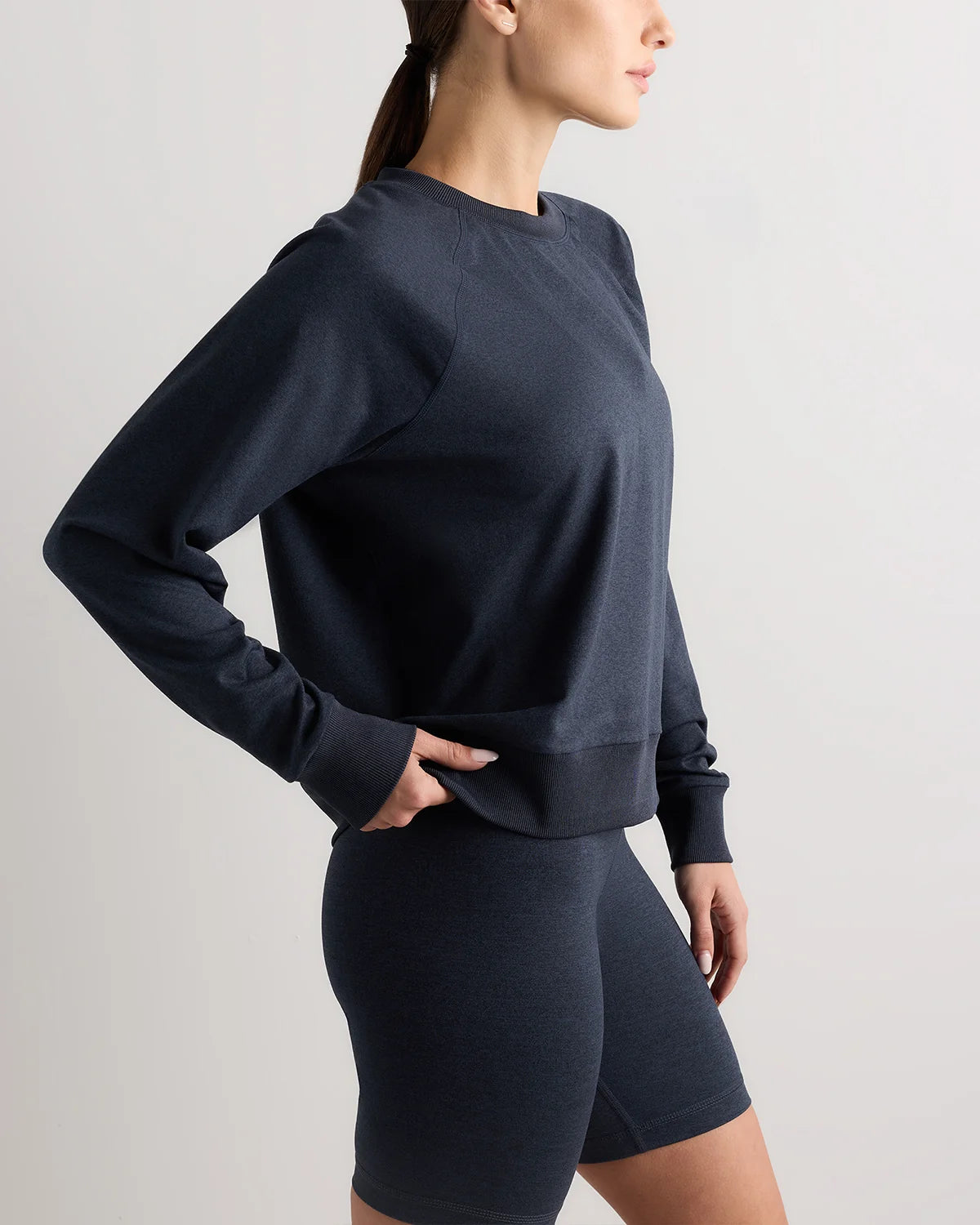 Flowknit Pullover Crew - XS / Heather Deep Navy
