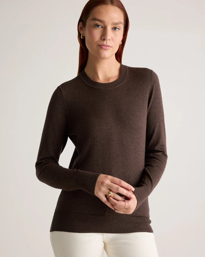 Lightweight Cotton Cashmere Crew Sweater - XS / Mountain Spring Blue