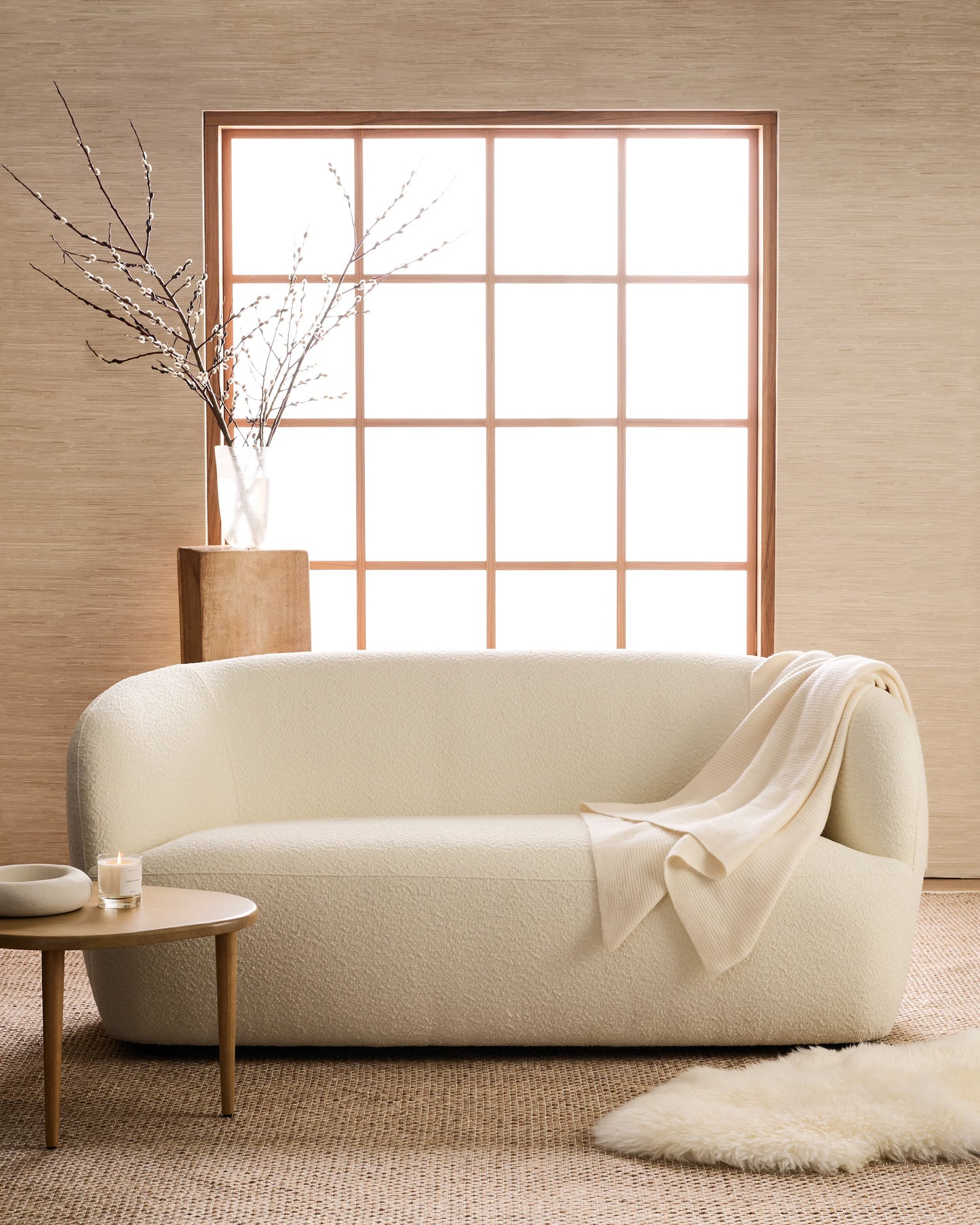 Performance Boucle Loveseat - One Size / Ivory