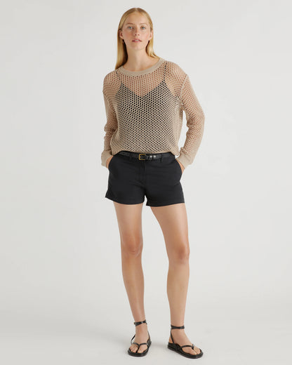 Organic Stretch Cotton Chino Shorts - 0 / Shell Pink