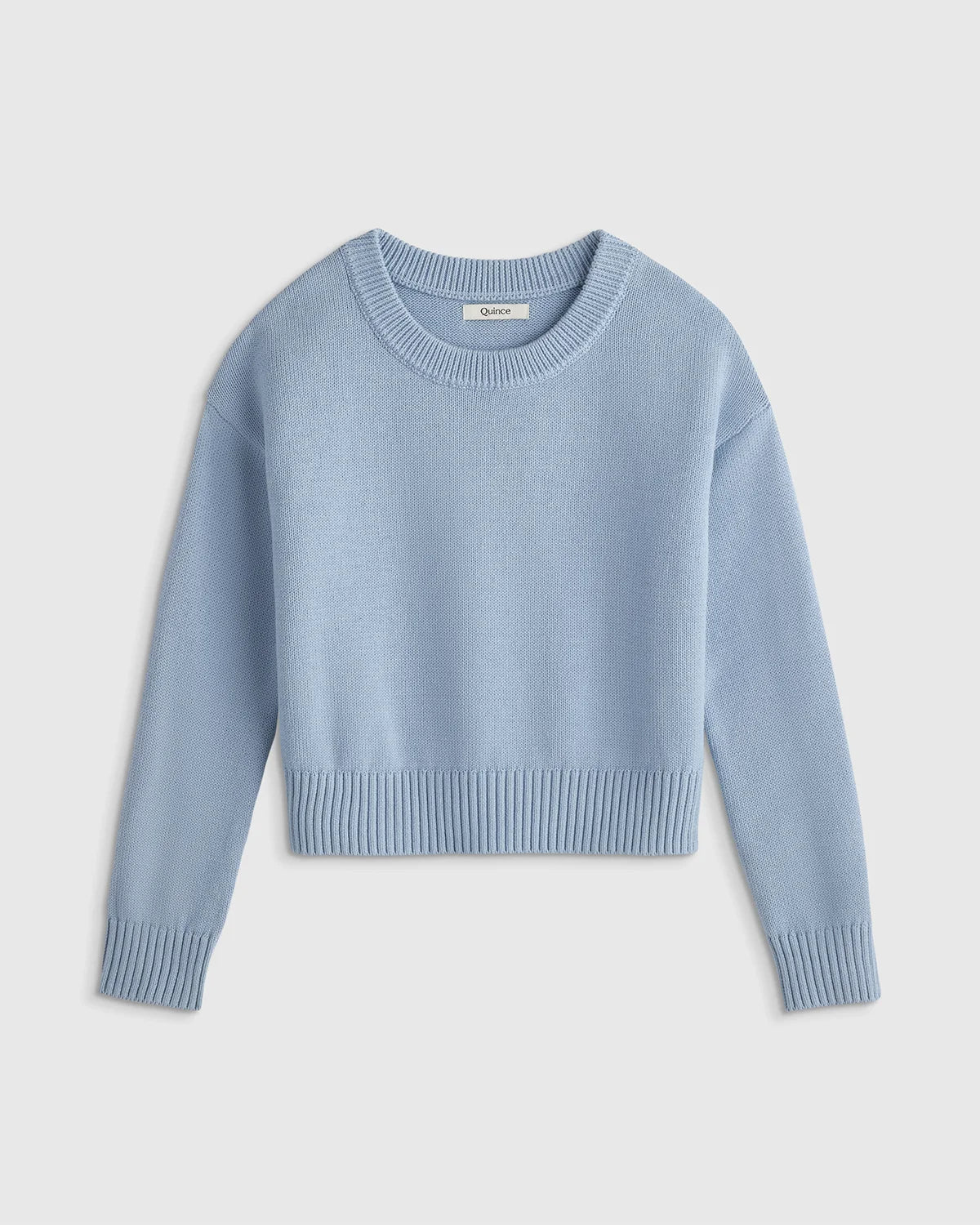 100% Organic Cotton Crewneck Sweater - 6 / Navy/White