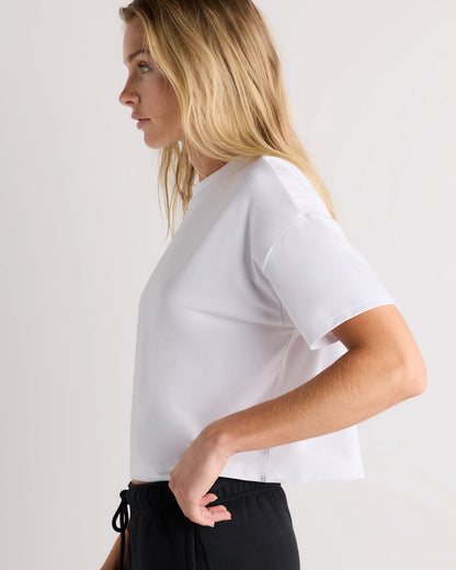 Flowknit Breeze Boxy Cropped Tee - XS / Heather Deep Navy
