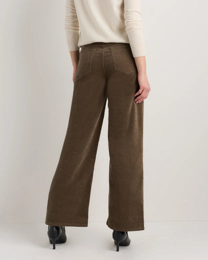 Organic Stretch Corduroy Wide Leg Pants - 0 / Black