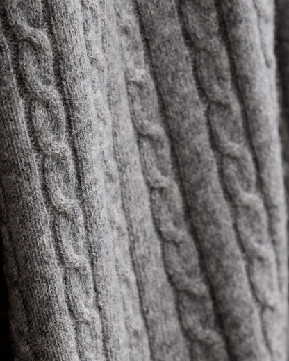 Cable Knit Cashmere Throw - 50x70 / Limoncello